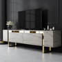 Hanah Home Mueble para TV Travertino y Oro